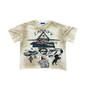 Sadboysaga Distressed Graphic T-shirt LIKE NEW